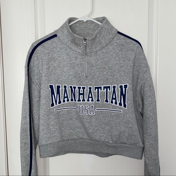 Divided Sweaters - Gray H&M Half Zip Up Sweater
